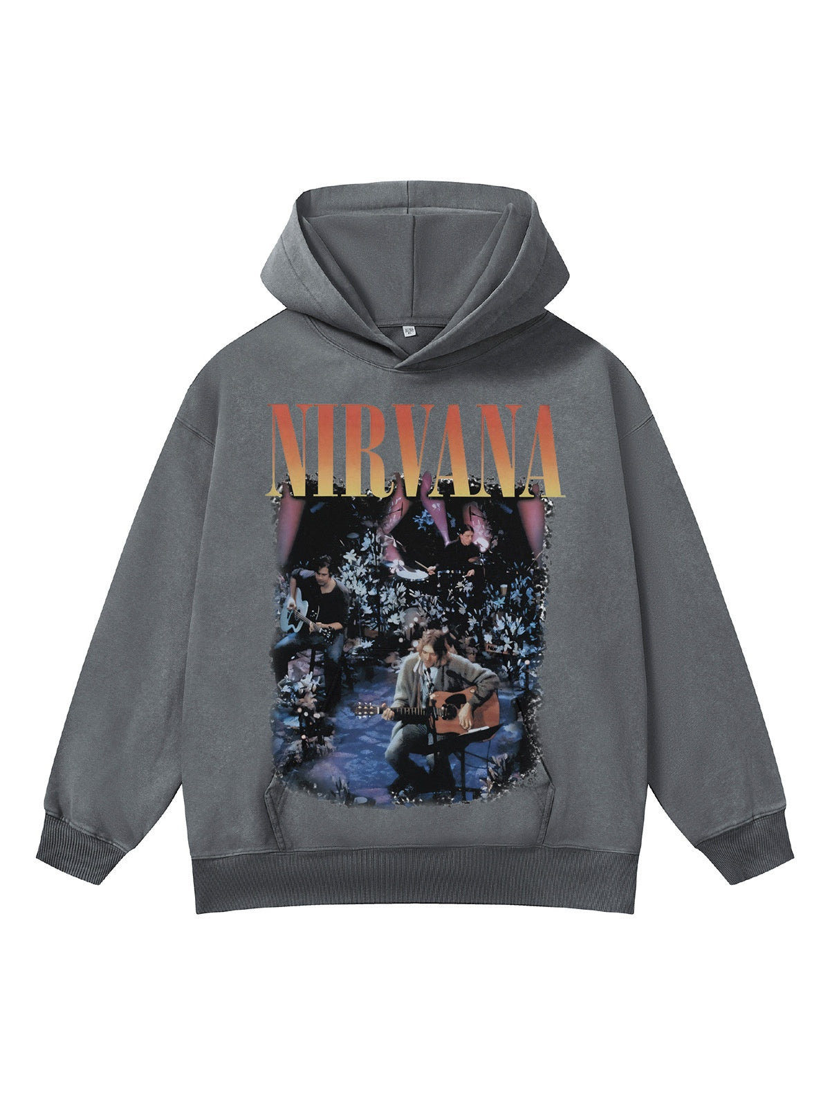 Washing Loose Terry Printed Hoodies