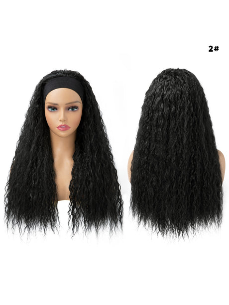 Long Curly Wool Hair With Half-head Wig Made Of Synthetic Fibers