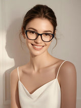 Solid Color Transparent Frame Eyeglasses
