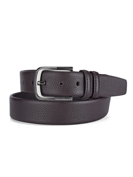 Genuine Leather Pin Buckle Lychee Pattern Simple Belts