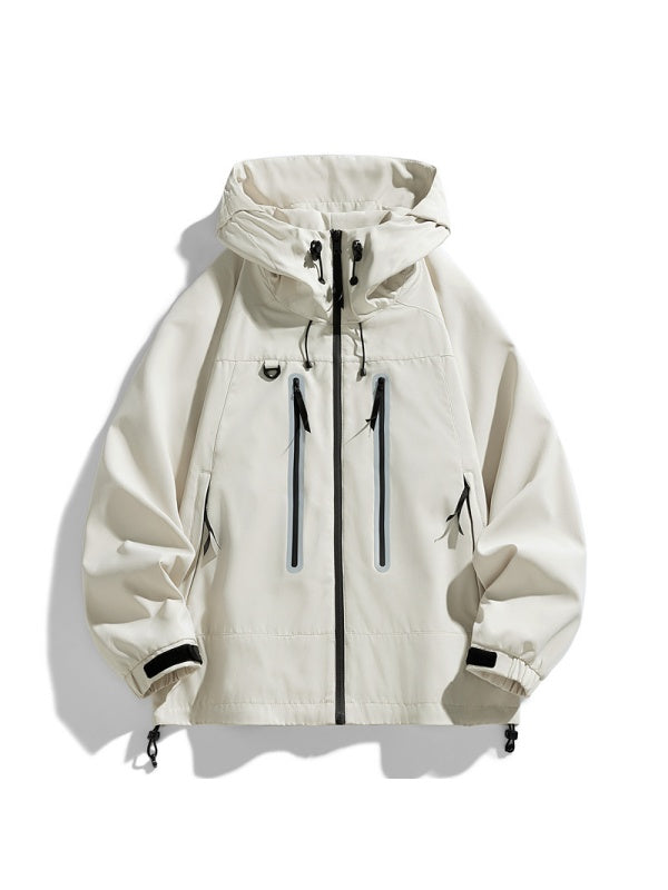 Outdoor Reflective On Foot Camping Mountain Climbing Hooded Windproof Jacket