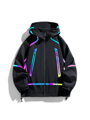 Outdoor Laser Reflective Windproof Water Proof Slim Hooded Windproof Jacket