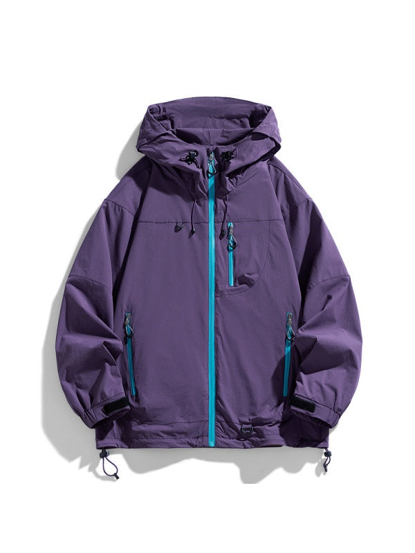 Outdoor Water Proof Loose All-match Hooded Sports Jacket