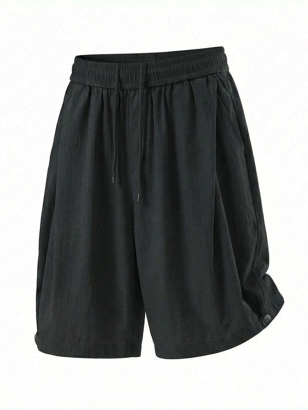 Slight Wrinkles Gathering Straight-fit Five Points Dress Pants Shorts