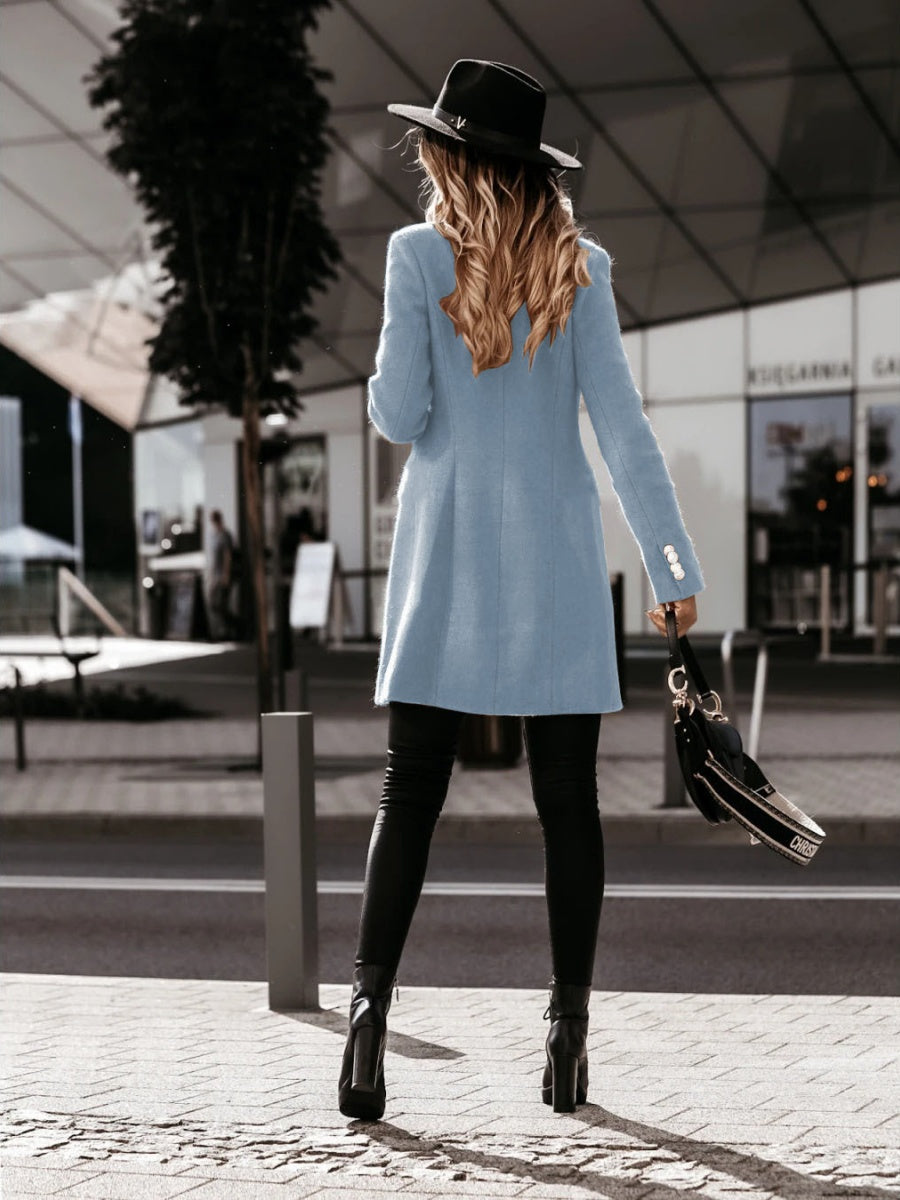 Long Sleeve Suit Collar Double-breasted Coats