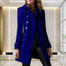 Double-breasted With Medium-length Buttons Lapel Daily Leisure Workwear Coat