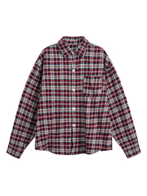 Liber Autumn Men's Color matching Plaid Shirts