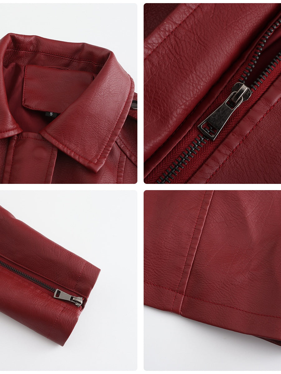 Mid-length Pu Pocket Trench Coats