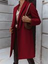Solid Color Lapel Mid-length Button Wool Coat