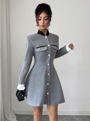 A-line Style With Contrasting Colors Cute Short Dress