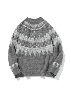 Fair Isle Red Christmas Jacquard Pattern Sweaters