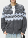 Retro Fair Isle pattern Ethnic style Cardigans