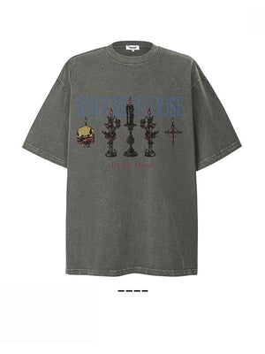 Liber Summer Neutral Printed Pattern T-shirts