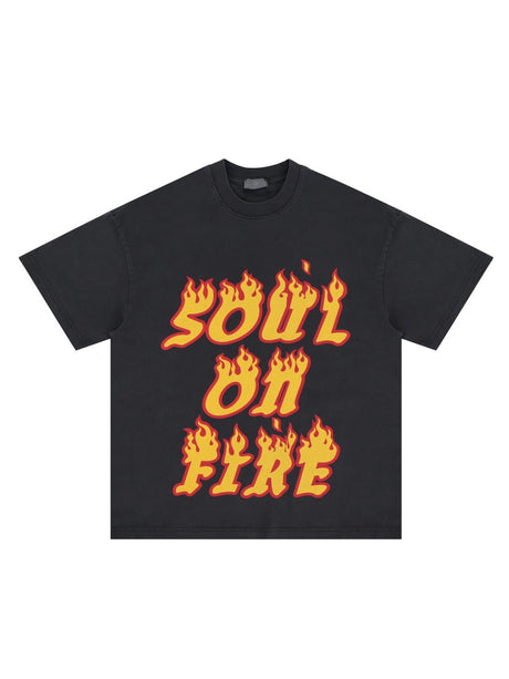 Liber Summer Men's Printed Letter T-shirts