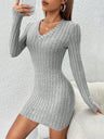 Liber Summer Women's V-neck Knitted Mini&Short Dresses