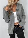 Solid Color Hooded Single-breasted Drawstring Cardigans