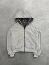 Reversible Retro Leopard Print Zipper Loose Fit Hooded Zip-Up Sweatshirt