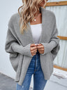 Solid Color Batwing Sleeves Irregular Cardigans