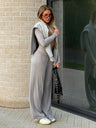 Liber Autumn Women's Splicing Solid Color 2-piece Sets