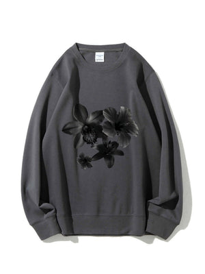 Flower Head Printed Sweatshirt