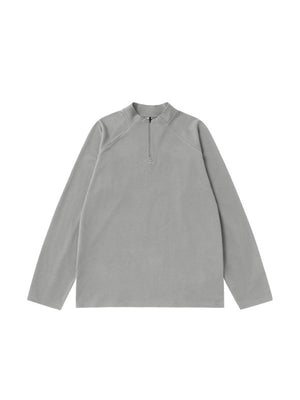 Liber Autumn Neutral wear Zipper decoration Solid Color T-shirts