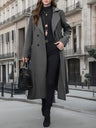 Long Coat Pockets Bandage A-line Coat