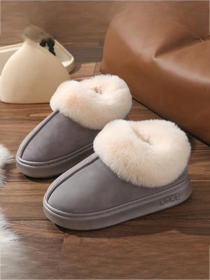 Solid Color Plush Thick-soled Boots