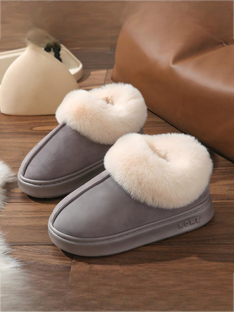 Solid Color Plush Thick-soled Boots
