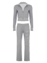 Leisure Long Sleeve Crew Neck Patchwork Fabric Letter Sports 2-piece Sets