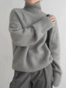 Liber Turtleneck Solid Color Solid Color Knitted Sweater
