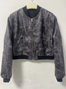 Street Short Slim Fit Stand Collar Pilot Leather Jacket