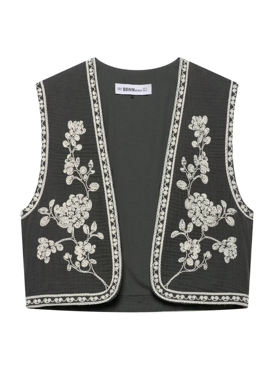 Liber European and American style Women's Embroidered Pattern Vests