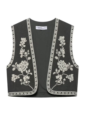 Liber European and American style Women's Embroidered Pattern Vests