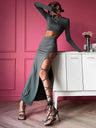 Liber Autumn Women's Bandage Environmental friendly Maxi Dresses