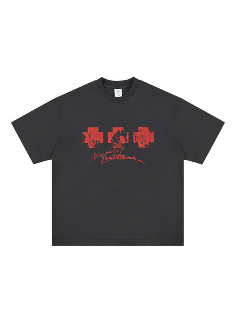 Liber Summer Men's Printed Letter T-shirts