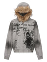 Halloween Hip Hop Fur Collar Hooded Loose Coat