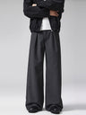 Old Money Style A-shaped Pleated Woolen Cloth Trousers Pants
