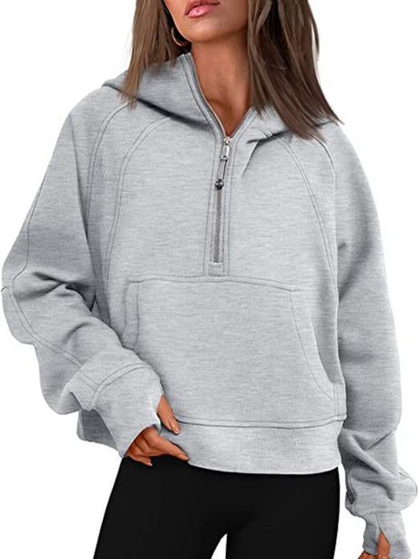 Liber Summer Women's Zipper Color matching Sweatshirts&Hoodies