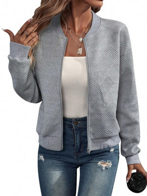 Liber Autumn Women's Zipper Geometric Patterns Jackets