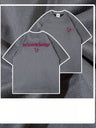 Liber Summer Men's Embroidery Letter T-shirts