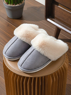 Solid Color Plush Slippers