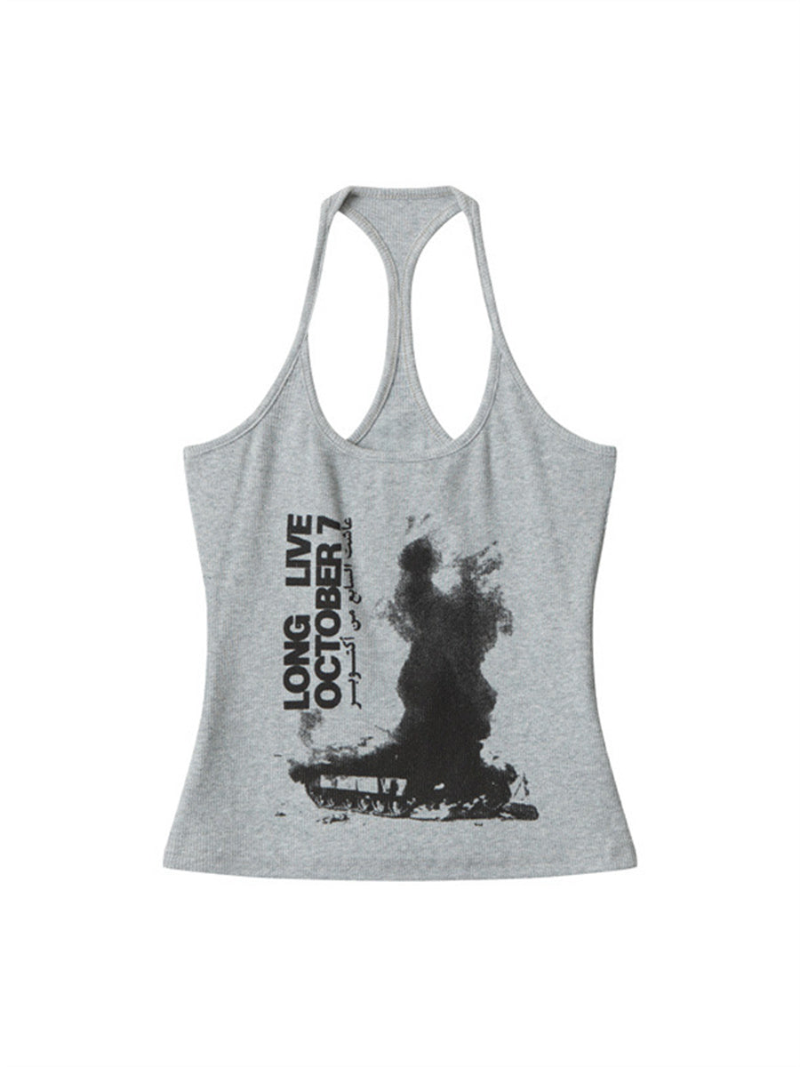 Liber Summer Women's Letters/Numbers/Words Tank tops&Camis