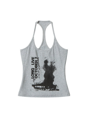 Liber Summer Women's Letters/Numbers/Words Tank tops&Camis
