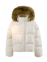 Thickening PU Leather Keep Warm Short Hooded Cotton-padded Clothes Parker Coat