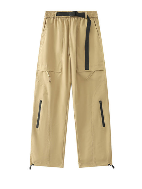 Liber Spring Men's Pocket decoration Solid Color Cargo Trousers