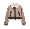 Leather Panelled Fur Pocket Jacket