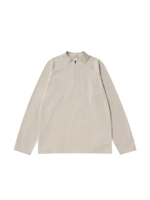 Liber Autumn Neutral wear Zipper decoration Solid Color T-shirts