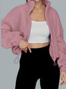Liber Autumn Women's Zipper Solid Color Sweatshirts&Hoodies
