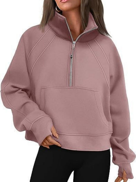 Liber Autumn Women's Pocket Solid Color Sweatshirts&Hoodies