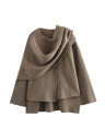 Asymmetrical Scarf Short Knit Cardigan